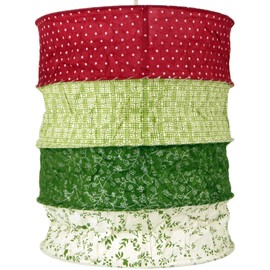 GURU SHOP Lokta Round Boho Paper Pendant Lampshade, Kailash, Handmade Paper - Red/Green, Lokta Paper, 35 x 28 x 28 cm, Asian Paper & Fabric Lampshades