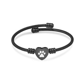 [QGJNSGC] Ashes Cremation Bracelet Keepsake Jewelry Stainless Steel Pet Claw Heart Shape Urn Pendant Bracelet Religious Funeral Urn Holder Keepsake Gift, Stainless Steel, Zircon