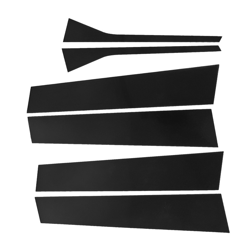 6 Pcs Side Door Window Cover Gloss Black Mirror Effect