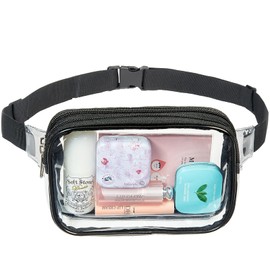 Clearworld Clear Fanny Pack Stadium Approved, Fashion Mini Belt Bag for Women Men,Lightweight Clear Waist Pack with Adjustable Strap for Work,Travel & Sporting Event