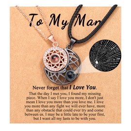 UPROMI Mens Fathers‘ Day Gifts for Husband from Wife Birthday Gift Ideas Anniversary Sweetest Christmas Easter Gifts for Him Boyfriend Unique Gifts for Men To My Man Mens Necklace