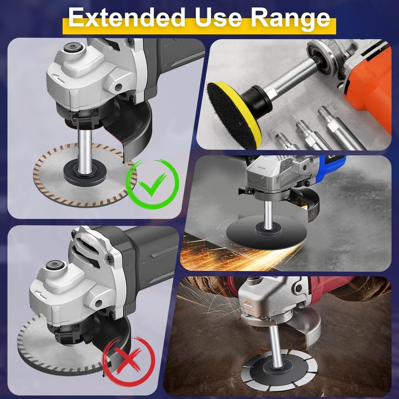 3PCS 5/8"-11 Angle Grinder Extension Shaft Connecting Rod with Adjustable