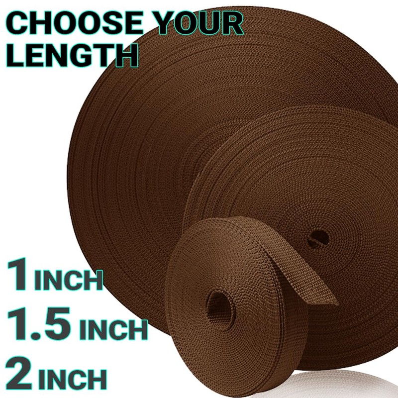 TECEUM 1 Inch Webbing – Brown – 10 Yards –
