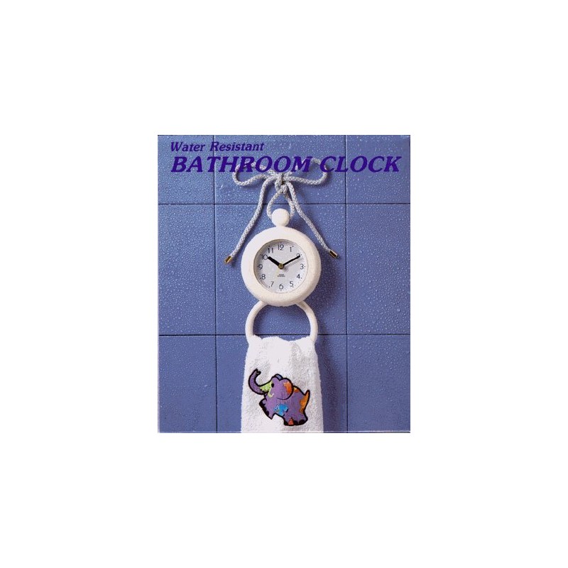 Our White Bathroom Shower Rope Clock with a Clear Easy
