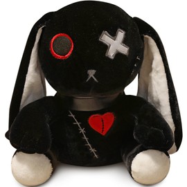 Qleewei Bunny Plush Creepy Goth Rabbit Plush Toy Spooky Bunny Stuffed Animal Crazy Rabbit Plushie Toy Lovely Bunny Plushie Dolls