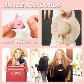 Jongdari Self Adhesive Pearl Glitter Rhinestone Letter Patches, 26Pcs Pearl Letter Stickers Iron on Letters for Clothing Crafts Bags Hats DIY Decors, A-Z Rhinestone Alphabet Letter Stickers (Pink)