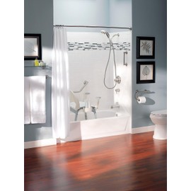 Moen LR2350DBN Bathroom Safety 24-Inch Grab Bar with Convenient Towel Bar, Brushed Nickel