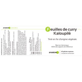 Iron from plant origin (Murraya Koenigii) * 233.5 mg / 60 capsules