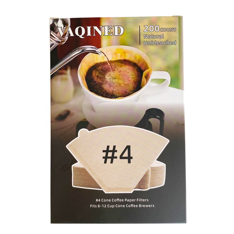 #4 Cone Coffee Paper Filters for Ninja Coffee Makers,Disposable Natural
