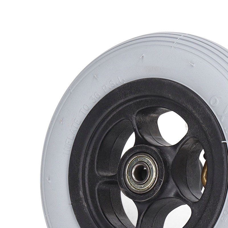 6in Electric Wheelchair Wheel Noiseless Aluminum Alloy Hub Rubber Inflatable