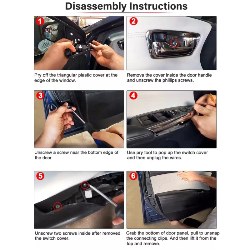 KBH Fits 2013-2018 Toyota Avalon Front Door Panel Leather Armrest