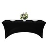 Kapwall 6ft table cloth, Black Spandex Tablecloth Tight, Fitted, Washable
