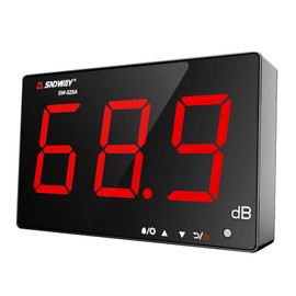 QuiExact Digital Sound Level Tester Alarm Function LCD Display Flashing Light Measuring Range 30-130 dB Real Time Monitoring Environmental Measuring Instrument Hospital Library Factory Laboratory School Office 9.6 Inch