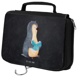 Mr. & Mrs. Panda Toiletry Bag Penguin Book, gray, Hand Drawn