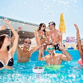 Ionizador Solar para Piscinas Ionizador de Piscina con Papel de Prueba y Cepillo Ideal para el hogar Reducción Cloro Purificación Agua