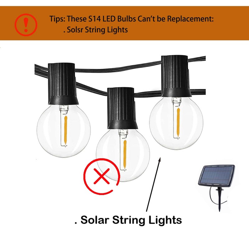 abulber G40 LED Outdoor String Light Bulbs, Shatterproof Waterproof, E12