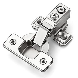 Ravinte 10 Pack 5 Pairs Short Arm Kitchen Cabinet Hinges for 1/2 Inch Overlay Cabinet, Brushed Nickel 105 Degree Opening Angle Hinges, Soft Close Concealed with Mounting Screws for Face Frame Door