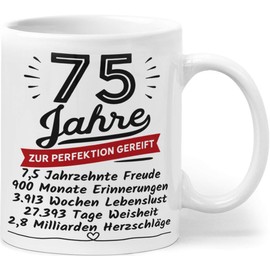 Birthday Gift 75 - Birthday 75 Years Matured to Perfection - Birthday Gift for Women Men - Ceramic 330 ml