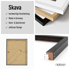 nielsen Skava 6x8 Black Wooden Photo Frame with Mount and Stand or Hang Portrait & Landscape Format