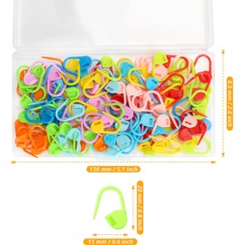 NUTJAM 120 Pcs Colorful Knitting Markers, Plastic Crochet Pins Clips, Bulk Stitch Markers, Locking Stitch Safety Pins, Knitting Place Markers for DIY, Craft,Weaving, Sewing?Multicolor120?