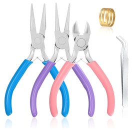 3 Pcs Jewelry Pliers Set - Needle Nose, Round Nose and Wire Cutters for Jewelry Making, Repair and Crafts，Wire Wrapping Beading Crafts Pliers