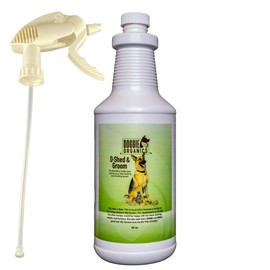 Doggie D-Shed and Groom 32oz | Completely Brush All Loose Hair Off in ONE Brushing | DeTangles | Great As Dry Shampoo | Save The Furniture and Your Clothes