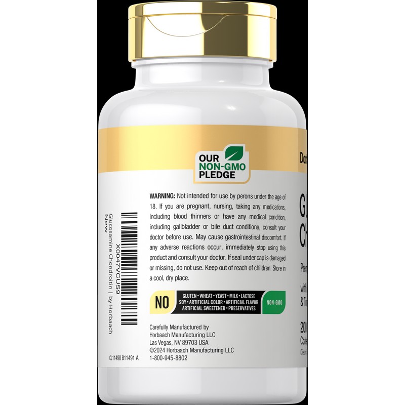 Doctor's Way Glucosamine Chondroitin MSM | 200 Caplets | with