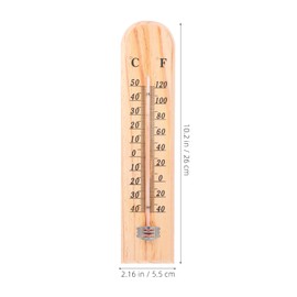 Kisangel Wooden Wall Thermometer for Home Greenhouse Outdoor Weatherproof Analog Temperature Indicator Garden Use