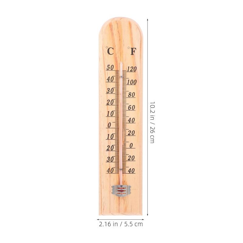 Kisangel Wooden Wall Thermometer for Home Greenhouse Outdoor Weatherproof Analog