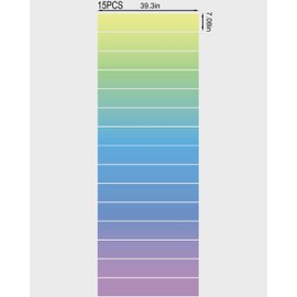 FLFK Iridescent Stair Stickers - Set of 15, Peel and Stick Stair Riser Decals, 39.3"x7.08"