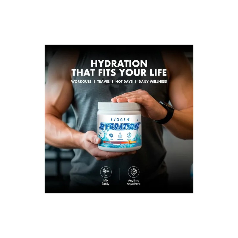 Evogen Hydration Polvo Electrolitos Sin Azúcar Té Durazno