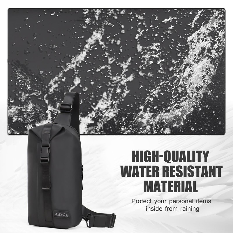 Crossbody Sling Bag, Water Resistant Daypack, Multi-Compartment Design, for Hiking