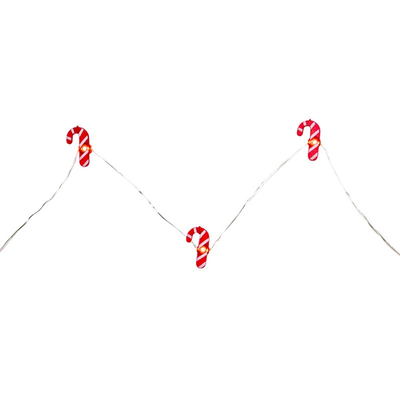 Northlight LED Candy Cane Christmas Fairy Lights - 6.5' Silver