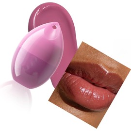 Mascarilla labial con sabor a fruta, diseño compacto de huevos, bálsamo labial con cadena difusa para labios portátiles, cuidado hidratante, mascarilla con forma de huevos