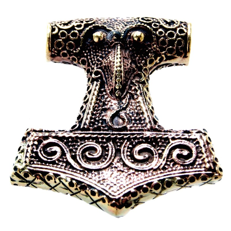 Kiss of Leather Thor's Hammer Pendant Bronze No. 57, Bronze,