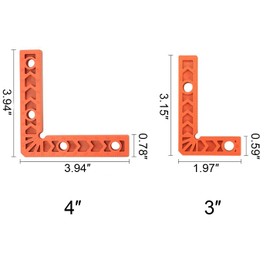 Takelablaze 90 Degree Clamp Positioning Squares Set Corner Clamps 3" 4" Right Angle Clamp Woodworking Tool for Pictures Frames Cabinets Boxes, Set of 8(3" 4")