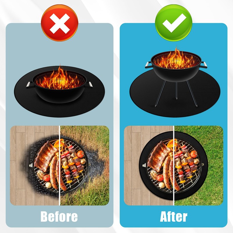 Heat Resistant Mat,Fire Pit Mat for Decking Heatproof Mat Fire