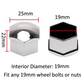 ETOPARS Pack of 20 19 mm Car Wheel Nut Caps Wheel Bolt Caps Universal Tyre Nut Covers Wheel Nuts with Removal Tool Silver