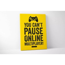 Damdekoli Pause Video Game Canvas - Funny Gaming (12 X 18 Inches)