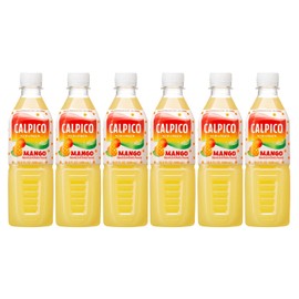 CALPICO Mango, Non-Carbonated Drink, Japanese Beverage Contains Mango Juice Concentrate, Sweet and Tangy Asian Drink, 16.9 FL oz. (Pack of 6)