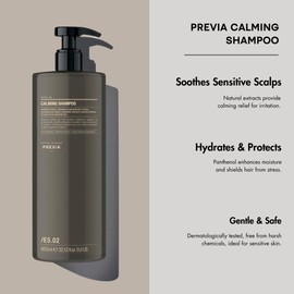 PREVIA Calming Shampoo | Extra Life - The Virtuous Scalp Ritual | Soothing for Sensitive Scalps | Organic Arnica Chamomile Calendula Extracts | Vegan, Cruelty-Free & Sulfate-Free | 32.1 oz