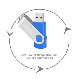 Enfain Paquete de 10 Unidades Flash USB 2.0 de 2 GB, Multicolor, Paquete a Granel de pequeña Capacidad, Unidad de Pulgar giratoria con Cremallera, con 12 Etiquetas Blancas para marcar