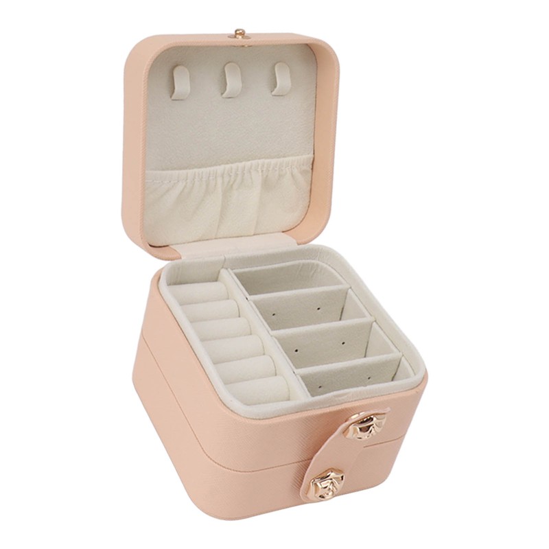 Travel Jewelry Box Organizer Small Portable Storage Case 2 Layer