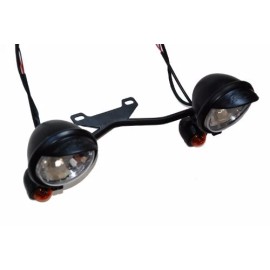 OZ-USA Black Driving Passing Bar Motorcycle TurnSignal Spot Light Fog Lamp Bulb Vulcan