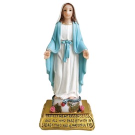 Virgin Mary Car Decor Statue Hand-painted Statue Resin Figurine Virgen Maria Estatua(5 Inch)