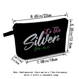 MoCaliduccious "it's The Silven for me Print Makeup Bag Festive Celebration Present Silven Cosmetic Organizer for Women Sister Teen Small Zipper Makeup Pouch