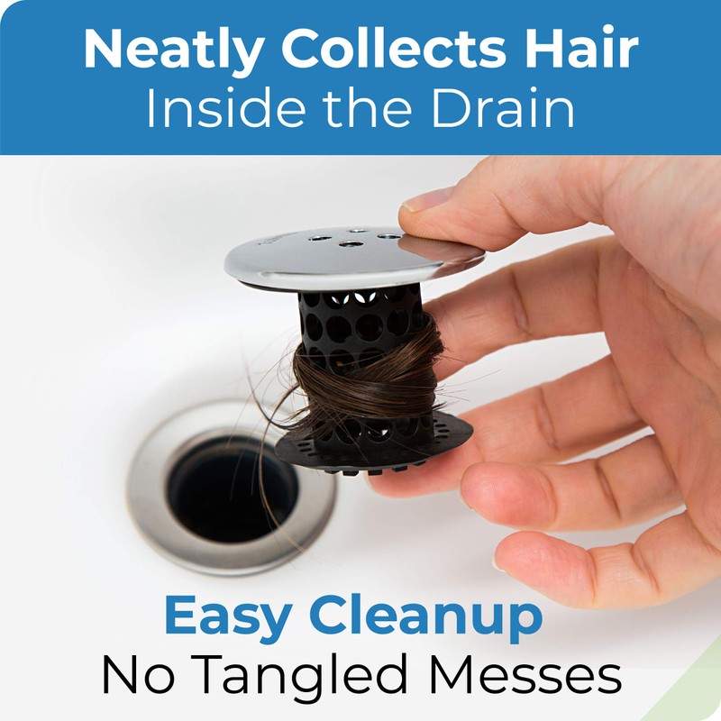 TubShroom Tub Drain Hair Catcher Combo Pack with Silicone Stopper,