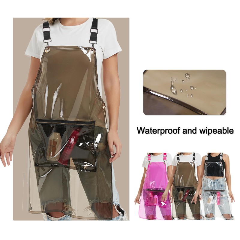 MIKI WELL Hair Stylist Apron with pocket - Waterproof Transparent