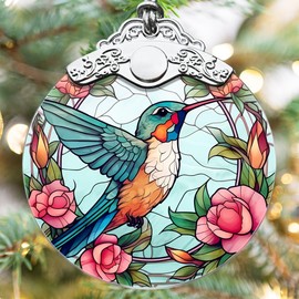 Hummingbird Ornament, Touber Christmas Ornaments, Christmas Hanging Ornament, Christmas Decorations, Christmas Tree Ornaments, Hummingbird Decor for Home - Pattern C