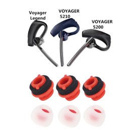 3X Ersatz-Ohrpolster für Plantronics Voyager 5200 Serie Bluetooth-Headset-Kopfhörer,Ultra-Komfort-Ohrstöpsel Silikon In-Ear Eartips für Poly Voyager 5210 5220 Ohrstöpsel-Rot(Gemischte Größe)